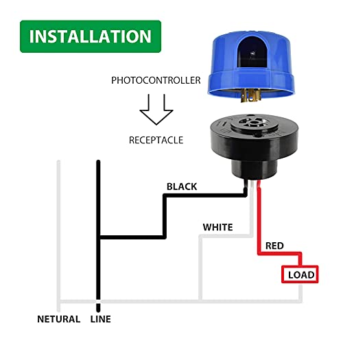 GBAYSA 8 Pack Photocell Light Sensor,Locking Style Photo Sensor Receptacle,Photo Control Base Light Sensor Switch for Street Garden Outdoor Light - Image 4