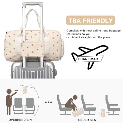 BLUBOON Duffle Bag Girls Kids Cute Gym Bag with Shoes Compartment & Wet Separation Waterproof Sports Overnight Travel Bag - Image 4