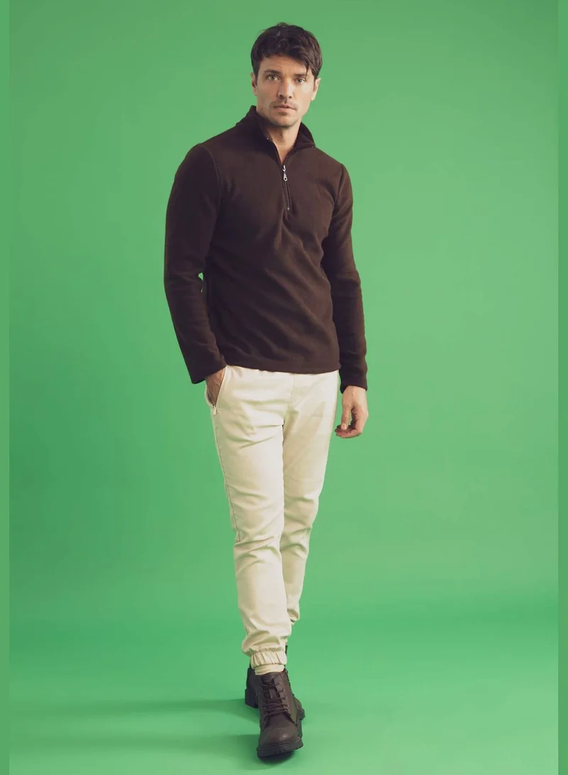 DeFacto Man Regular Fit Stand Up Collar Long Sleeve Knitted Sweatshirt
