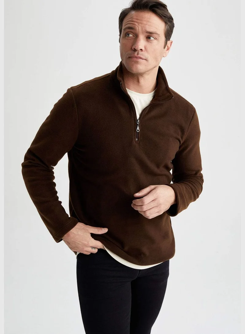 DeFacto Man Regular Fit Stand Up Collar Long Sleeve Knitted Sweatshirt