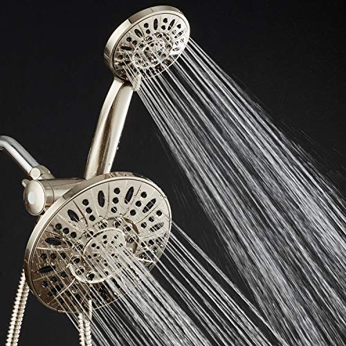 AquaDance Brushed Nickel 7" Premium High Pressure 3-Way Rainfall Combo with Extra Long 72 inch Hose – Enjoy Luxury 6-Setting Rain Showerhead and Matching Hand Held Shower Separately or Together - Image 3