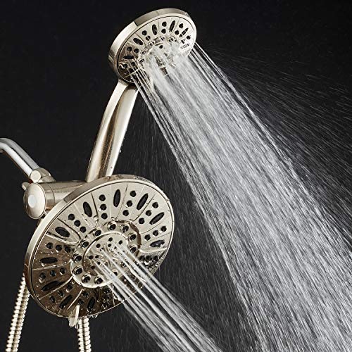 AquaDance Brushed Nickel 7" Premium High Pressure 3-Way Rainfall Combo with Extra Long 72 inch Hose – Enjoy Luxury 6-Setting Rain Showerhead and Matching Hand Held Shower Separately or Together - Image 2