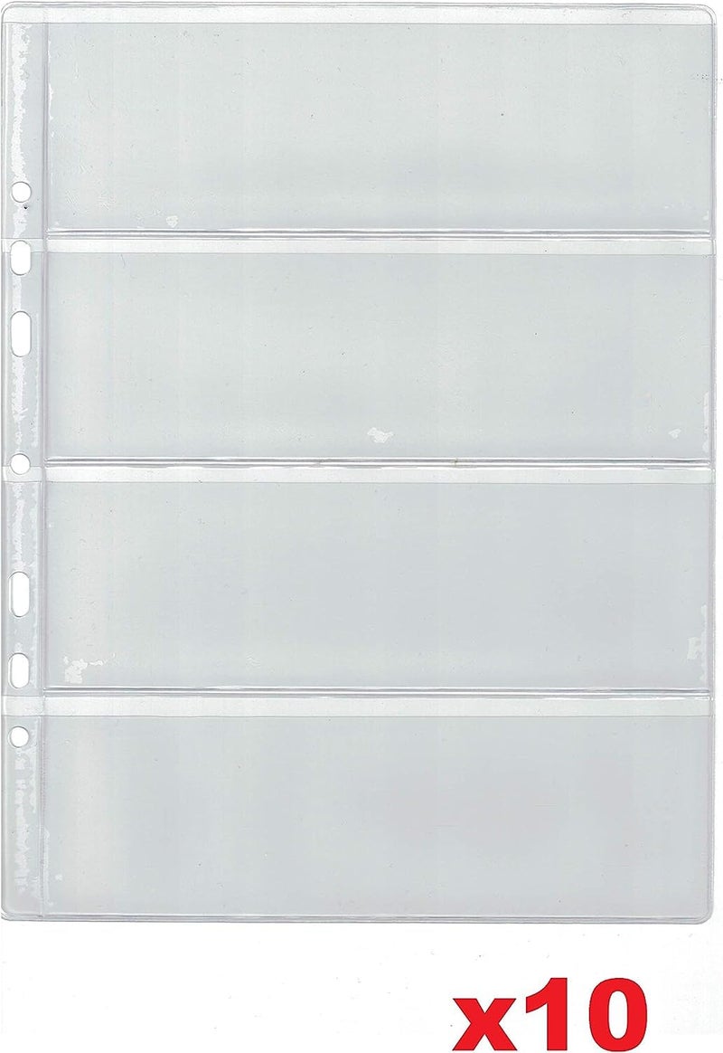 10 Pieces Binder Pages, Money Album Pages, Collecting Binder Pockets with 4 Holes Free Paper - Image 3