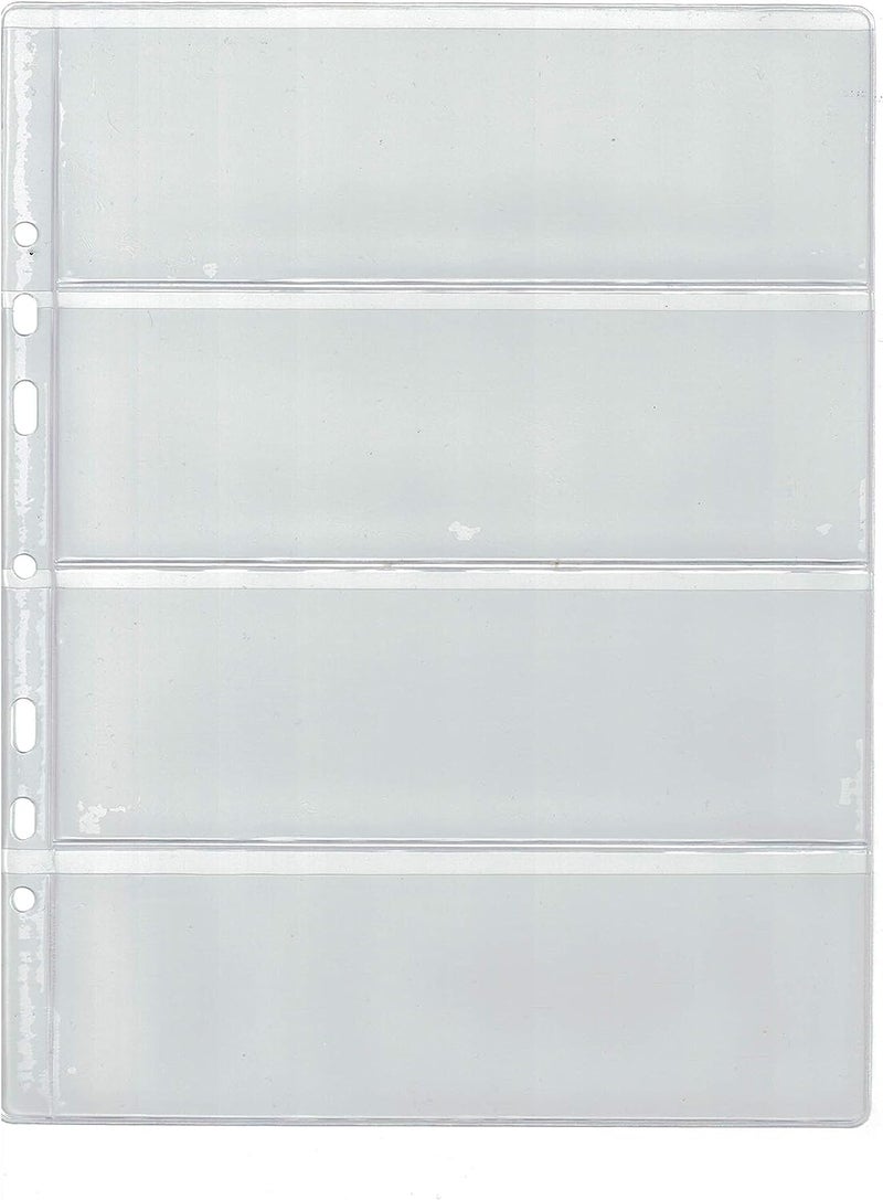 10 Pieces Binder Pages, Money Album Pages, Collecting Binder Pockets with 4 Holes Free Paper - Image 1