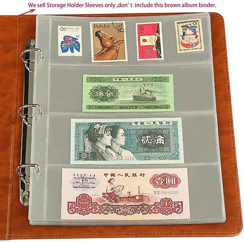 10 Pieces Binder Pages, Money Album Pages, Collecting Binder Pockets with 4 Holes Free Paper - Image 4