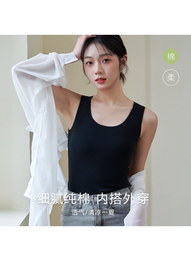 MIIOW 2-Pack Women'S Cotton U-Neck Tank Tops, Layering Camisoles For Underwear Or Outerwear - Image 4