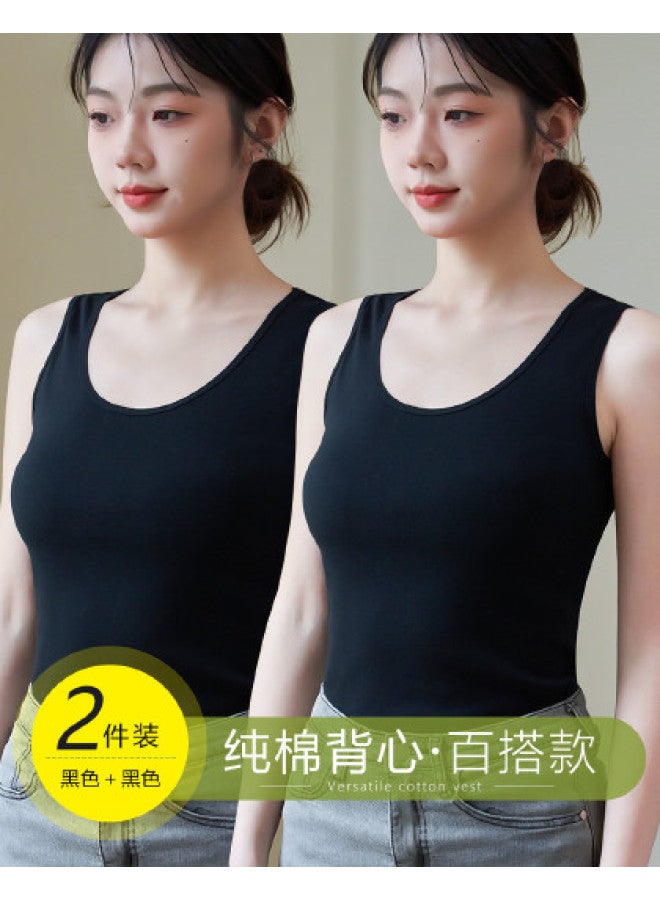 MIIOW 2-Pack Women'S Cotton U-Neck Tank Tops, Layering Camisoles For Underwear Or Outerwear - Image 1