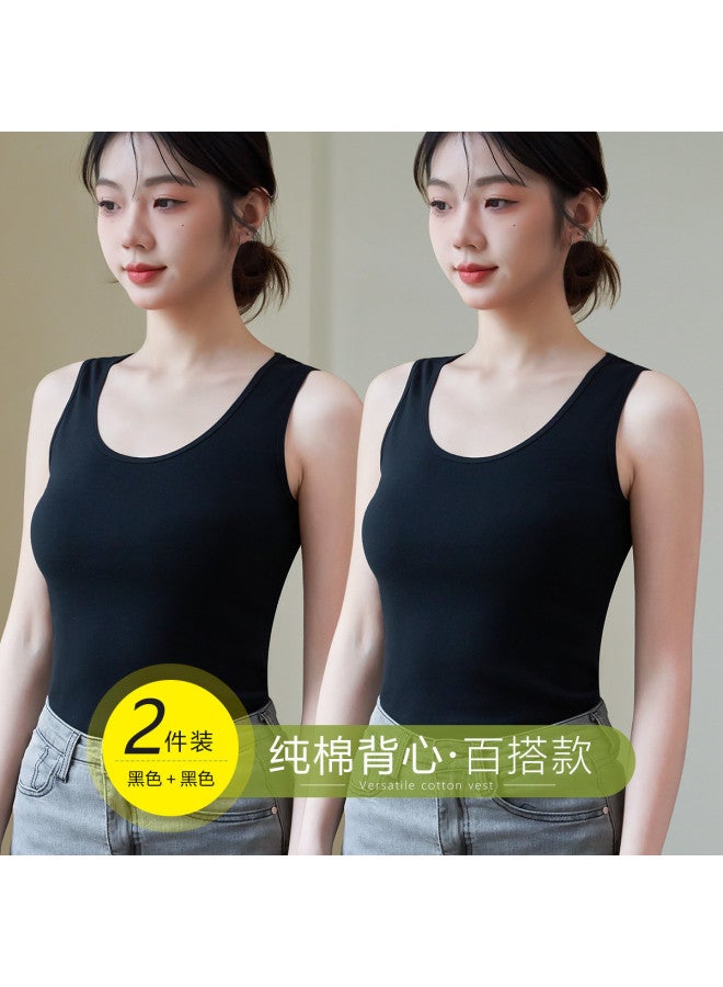 MIIOW 2-Pack Women'S Cotton U-Neck Tank Tops, Layering Camisoles For Underwear Or Outerwear - Image 2