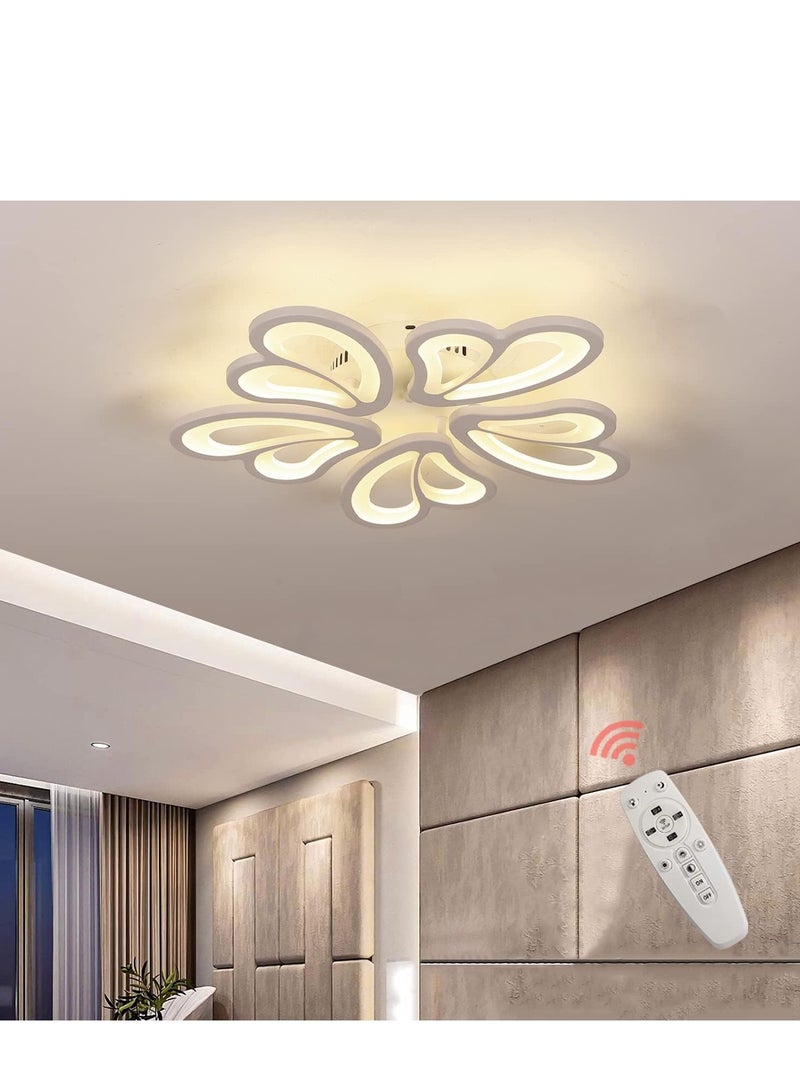 Haikomin Modern Ceiling Light Dimmable LED Chandelier Flush Mount Ceiling Lights Remote Control Acrylic Leaf Ceiling Lamp Fixture for Living Room Dining Room Bedroom 60W - Image 1