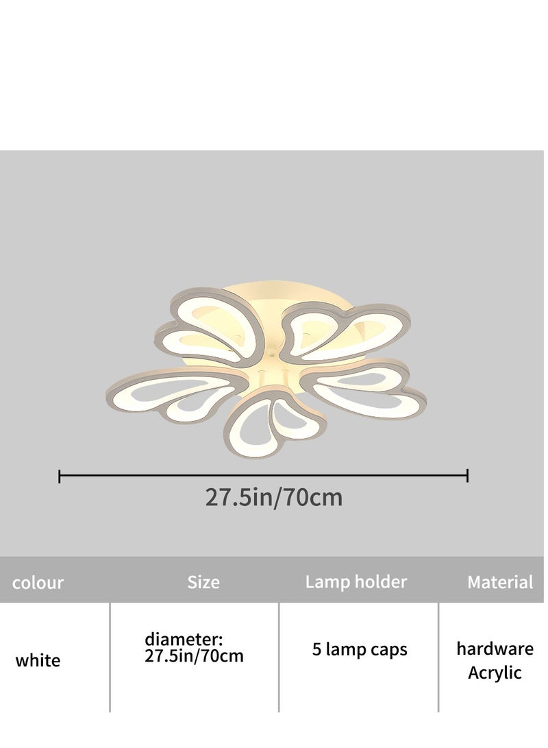 Haikomin Modern Ceiling Light Dimmable LED Chandelier Flush Mount Ceiling Lights Remote Control Acrylic Leaf Ceiling Lamp Fixture for Living Room Dining Room Bedroom 60W - Image 2