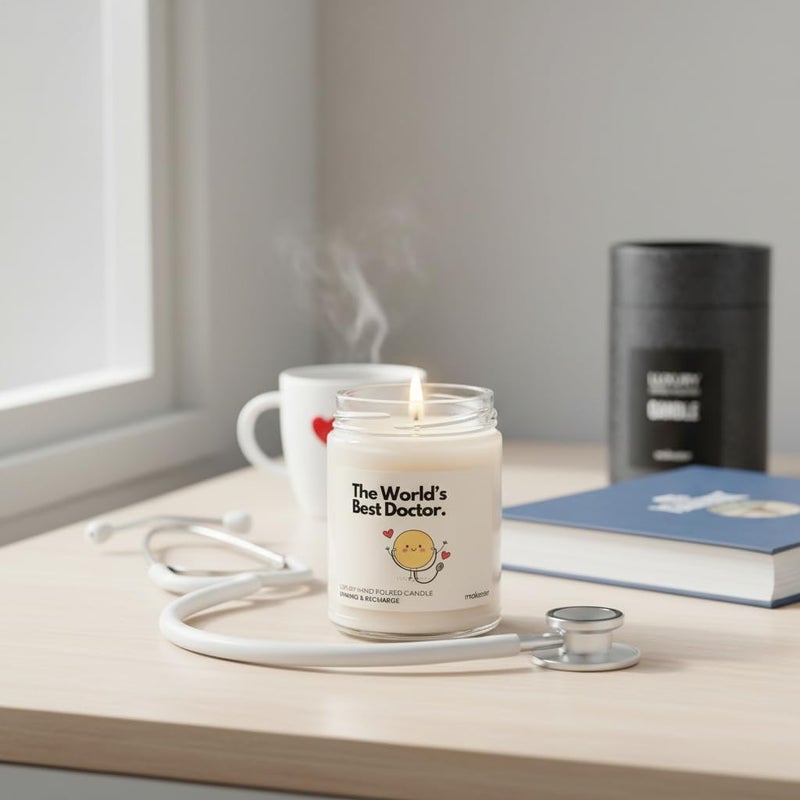 Makester Doctor Gifts - Luxury Soy Wax Candle - Vanilla, Jasmine, Sugared Almond - Makester - Image 3