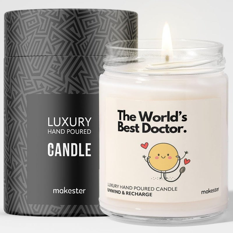 Makester Doctor Gifts - Luxury Soy Wax Candle - Vanilla, Jasmine, Sugared Almond - Makester - Image 1