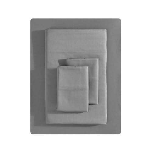 Vera Wang King Size Sheet Set Soft Smooth Sateen Cotton Blend Bedding Deep Pocket 800 Thread Count Bed Sheets with Fitted Sheet Matching Pillowcases Charcoal - Image 1