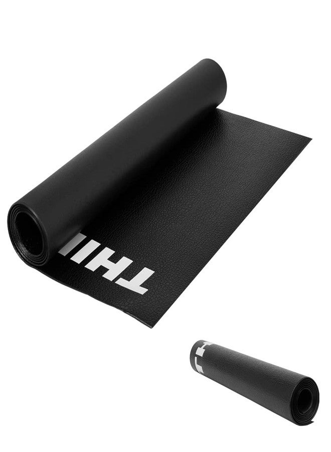 Thinvik Bike Mat for Peloton Spinning Bike & Wahoo Kickr 30×72in Bicycle Trainer Mat for Cycleops Rowe Indoor Cycling Exercise Stationary Bike mat with Stone Texture (Updated 6mm) - Image 1