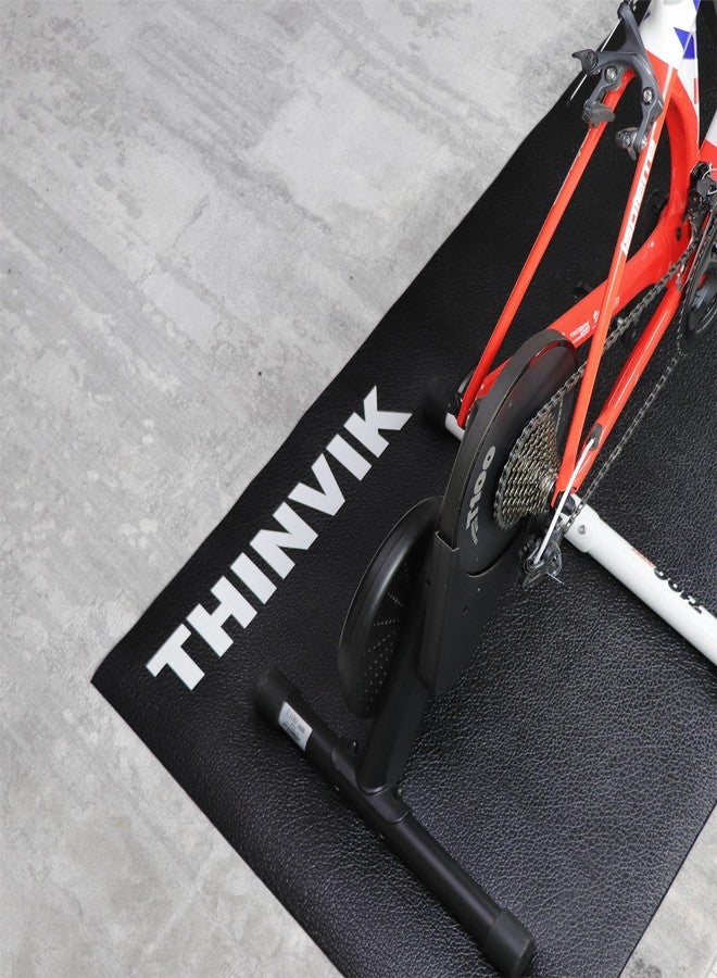 Thinvik Bike Mat for Peloton Spinning Bike & Wahoo Kickr 30×72in Bicycle Trainer Mat for Cycleops Rowe Indoor Cycling Exercise Stationary Bike mat with Stone Texture (Updated 6mm) - Image 4