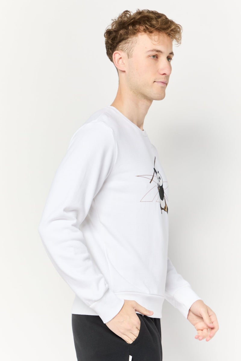 Reebok ريبوك × كونغ فو باندا ملابس رياضية للرجال بأكمام طويلة مناسبة للأنشطة الخارجية، أبيض - Image 3