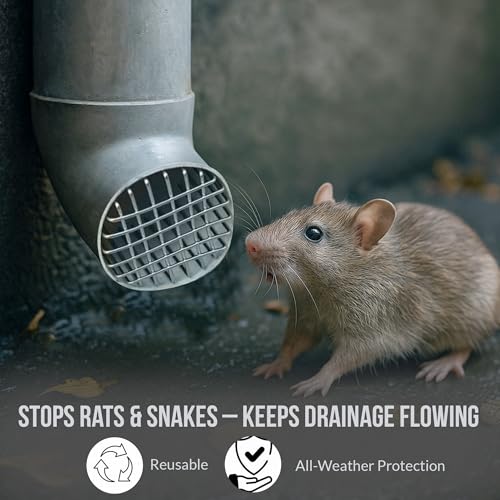 Homeaura® Rust-Resistant Drain Pipe Rat Stopper | Metal Wire Grid Drain Cover with Anti-Rat Mesh | Universal 95mm Outlet Guard for Clog Prevention & Rodent Control | Pipe End Cap Mesh Cover - Image 2