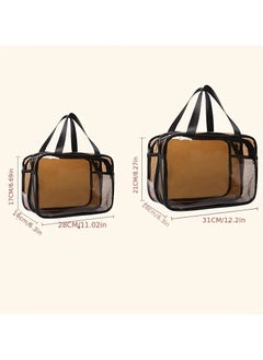 ORiTi Clear Makeup Bags Cosmetics Bag with Compartment Hnadle Transparent Travel Bags for Toiletries Clear Toiletry Bag Zipper Closure Makeup Organizer Bathroom Bag LARGE  - Image 5