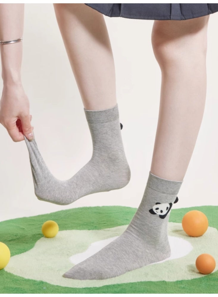 كومة من الجوارب الخالية من العظم للنساء لطيف الكرتون الجوارب المتوسطة الزحف الدب لينة الأرنب المبتسم فصيل كورجي - Image 4