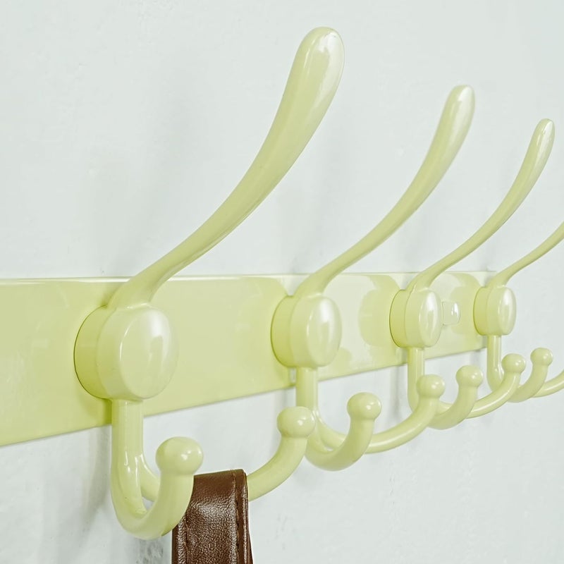 Dseap Individual group scene compatible Coat Rack Wall Mounted - 5 Tri Hooks, Heavy Duty, Stainless Steel, Metal Coat Hook Rail for Coat Hat Towel Purse Robes Mudroom Bathroom Entryway, Yellow Fine polished finish - Image 3