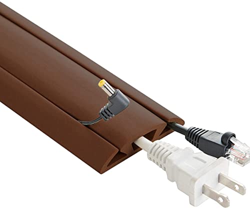 UT Wire 5-Feet Cord Protector with 3-Channels for Floor, Brown - Image 1