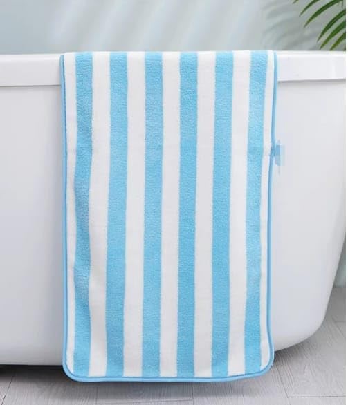 black sparrow Microfiber 500 GSM Bath Towels Strip 70x140 Extra Soft Plush Quick Dry High Absorbency Large Size Towels for Bathing - Image 5