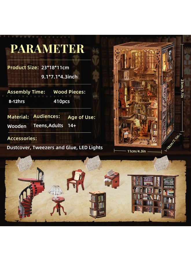 MiniCity DIY Miniature Dollhouse Booknook Kit with LED Lights for Adults and Teens - Image 2