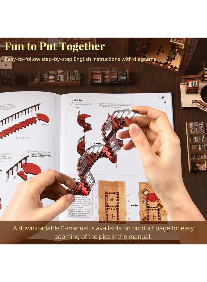 MiniCity DIY Miniature Dollhouse Booknook Kit with LED Lights for Adults and Teens - Image 5