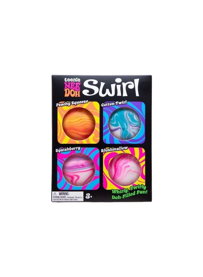 نيدوه مجموعة تيني نيدو سويرل، 4 كرات صغيرة لتخفيف التوتر للأطفال والكبار، ألعاب حسية لتخفيف التوتر، كرات ضغط رخامية، لتخفيف القلق، نيدو الأصلية، هدية العيد - Image 3