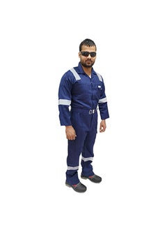 TAHA Twill Fabric Reflective Navy Coverall - Durable Protective Workwear for Industrial Use, Construction & Hazardous Environments | Size-XL  - Image 3