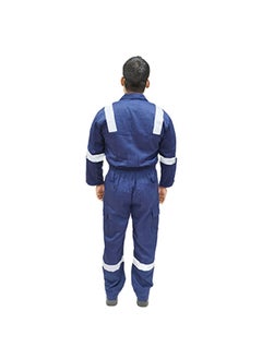TAHA Twill Fabric Reflective Navy Coverall - Durable Protective Workwear for Industrial Use, Construction & Hazardous Environments | Size-XL  - Image 4