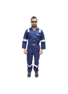 TAHA Twill Fabric Reflective Navy Coverall - Durable Protective Workwear for Industrial Use, Construction & Hazardous Environments | Size-XL  - Image 2