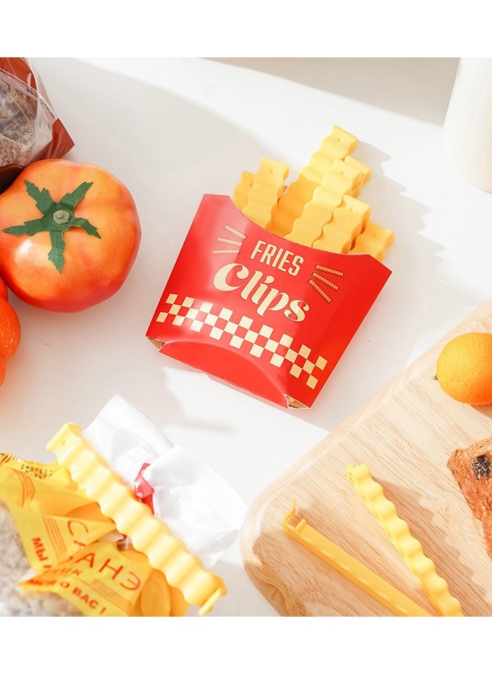 Generic 12 Pieces Food Bag Sealing Clips with Potato Box 12 Pcs Food Bag Sealing Clips for Storage Bags Snacks Food Bag with Potato Box Refrigerator Holder  - Image 3