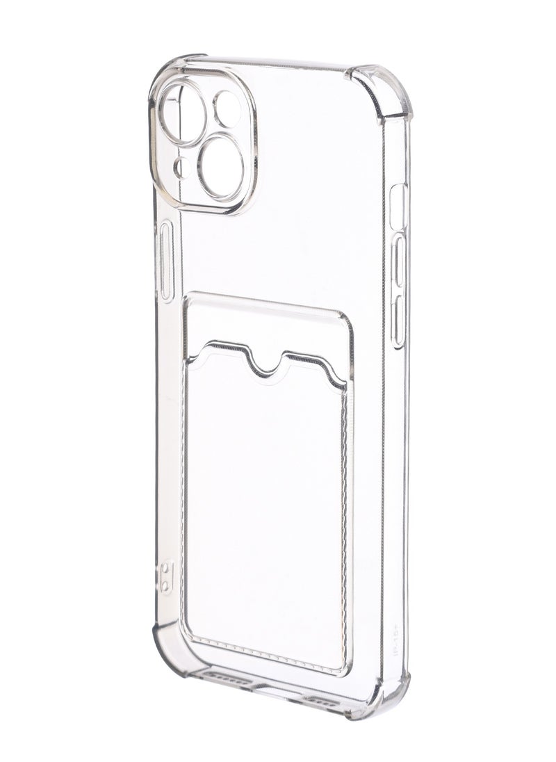 Generic - Silicone Back Phone Protection Cover With Silicone Pocket And Safety Edges For Iphone 15 Plus 6.7 - Transparent Black - Image 1