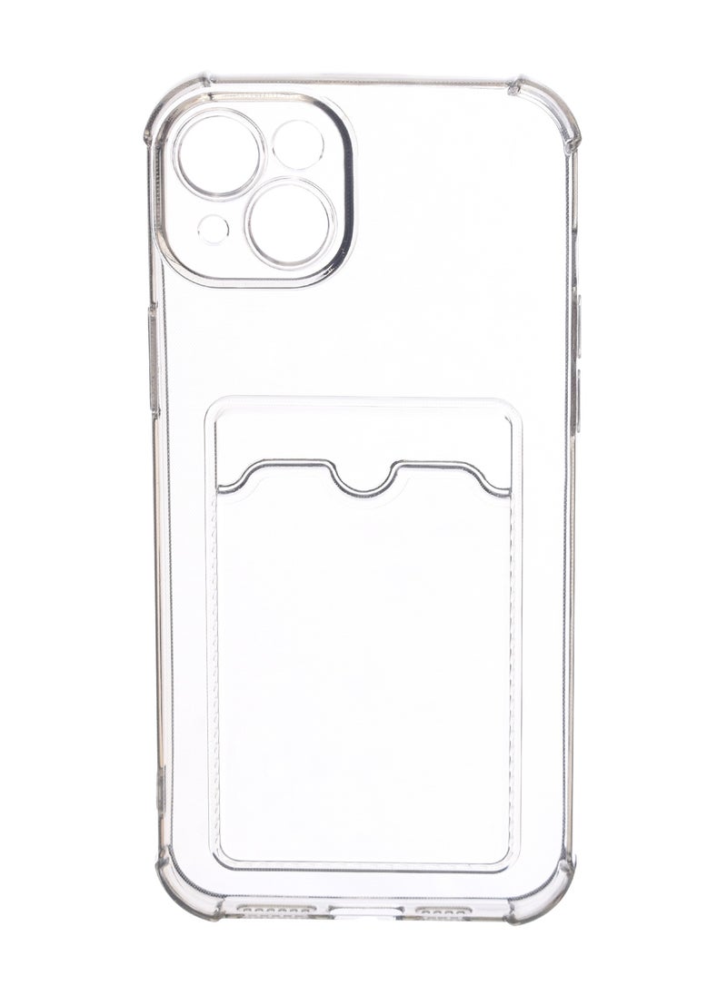 Generic - Silicone Back Phone Protection Cover With Silicone Pocket And Safety Edges For Iphone 15 Plus 6.7 - Transparent Black - Image 1