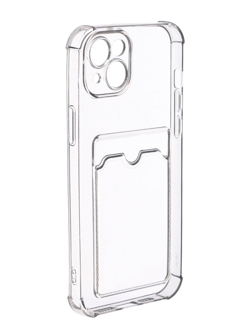 Generic - Silicone Back Phone Protection Cover With Silicone Pocket And Safety Edges For Iphone 15 Plus 6.7 - Transparent Black - Image 1