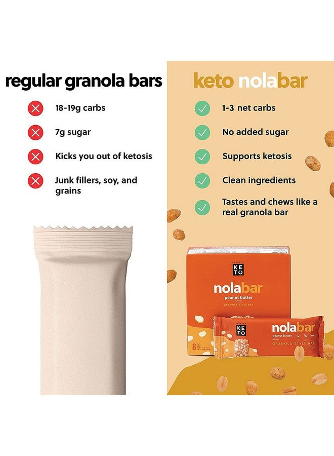 Perfect Keto Perfect Keto Nola Bars | Gluten-Free Keto Granola Bars with Zero Added Sugar | Enjoy a Chewier, Nuttier, and Tastier Way to Curb Cravings and Start the Day | Peanut Butter | 8 Bars 32g  - Image 4