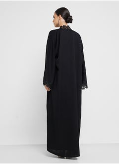 hayas closet Lace Detailed Flared Sleeve Abaya  - Image 2