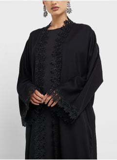 hayas closet Lace Detailed Flared Sleeve Abaya  - Image 3