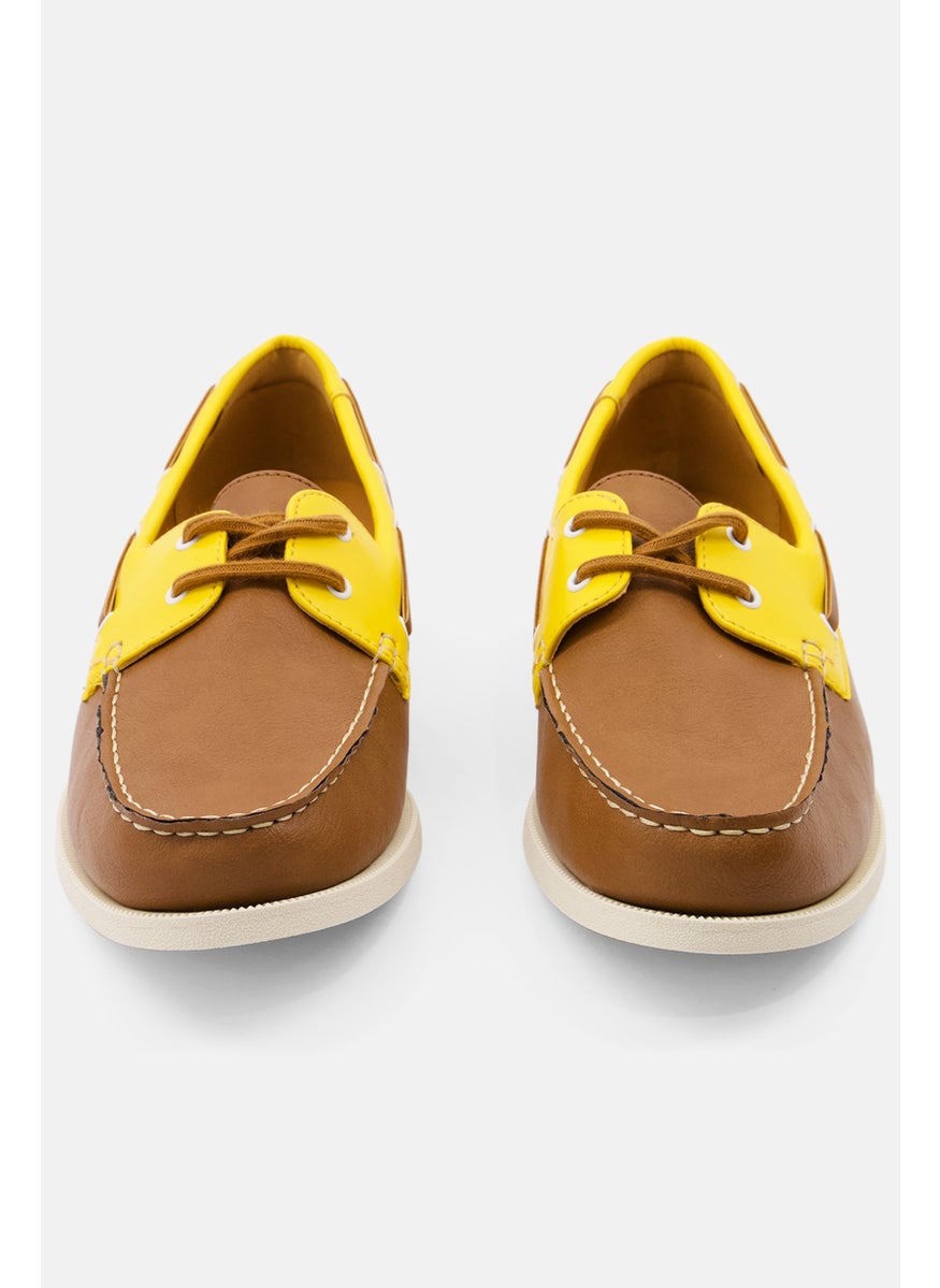 Club Room - Men Lace Up Boat Shoes, Tan - Image 1