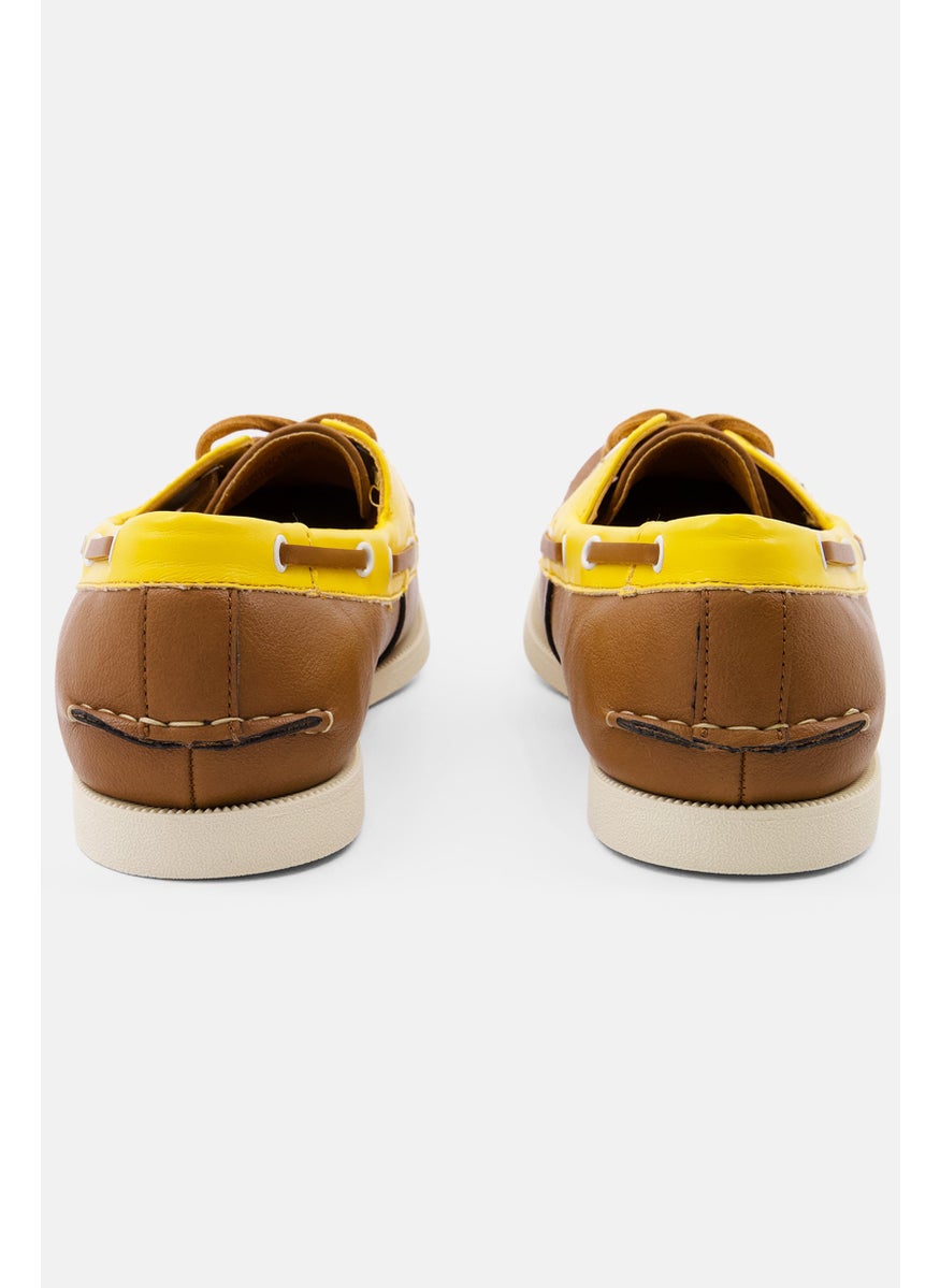 Club Room - Men Lace Up Boat Shoes, Tan - Image 1