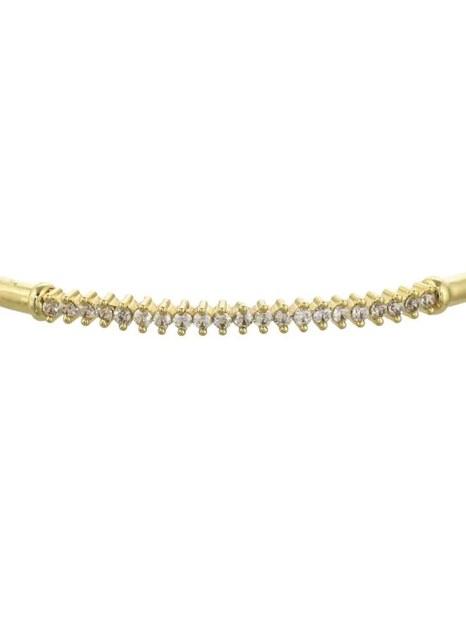 VOYLLA Sparkling Elegance Round Cut CZ Adorned Gold Plated Brass Bracelet