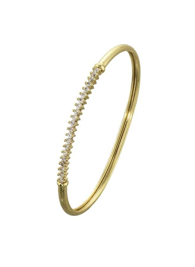 VOYLLA Sparkling Elegance Round Cut CZ Adorned Gold Plated Brass Bracelet
