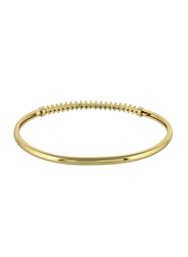 VOYLLA Sparkling Elegance Round Cut CZ Adorned Gold Plated Brass Bracelet