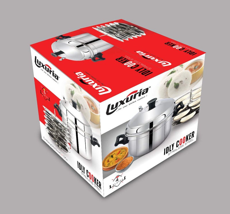 Luxuria Stainless Steel 16 idly Cooker with Whistle (Silver) - Image 3