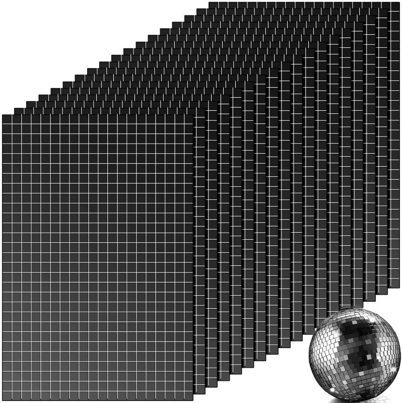 SelfAdhesive Disco Mirror Tiles Mosaic Tiles for DIY Craft Projects 5 x 5 mmBlack10800 Pieces
