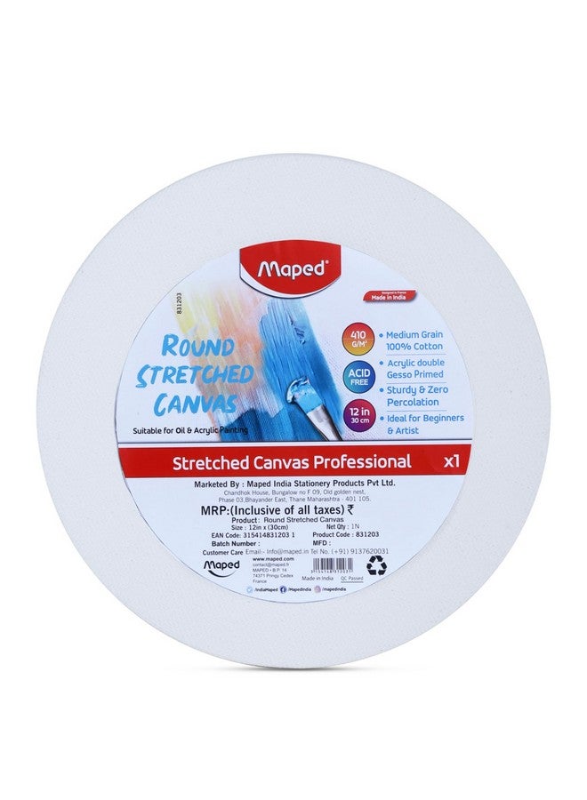 MAPED Stretched Canvas - 12 INCHES Round Shape
