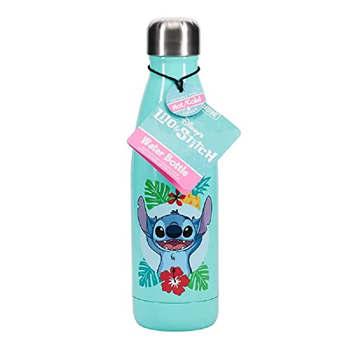 Paladone Disney Lilo and Stitch Official Licensed 15oz Metal Water Bottle with Screwtop Lid, Kids Reusable Stainless Steel Canteen, Insulated Tumbler - Lilo and Stitch Gift Insulated Tumbler - Image 1