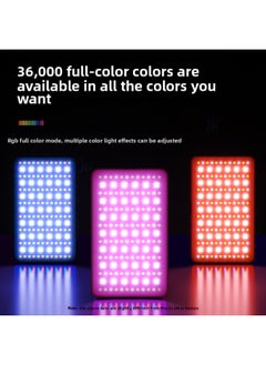 General Live Mobile Phone Fill Light Mini Portable Pocket Light Beauty Light Photo Video Charging Flat Panel Light Atmosphere Light-Specifications:M160tgb 【three-color Flat Panel Light + 16 Colors】  - Image 3