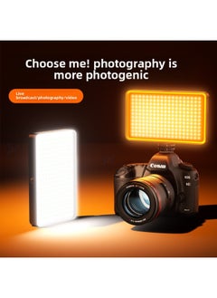 General Live Mobile Phone Fill Light Mini Portable Pocket Light Beauty Light Photo Video Charging Flat Panel Light Atmosphere Light-Specifications:M160tgb 【three-color Flat Panel Light + 16 Colors】  - Image 1